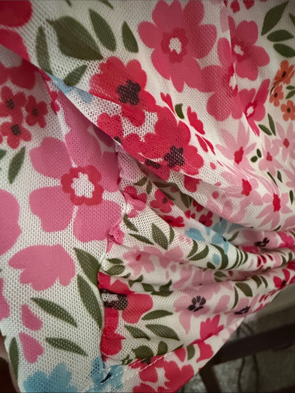 Floral Tie-Shoulder Crop Top — Pink Floral - Picture 2 of 5